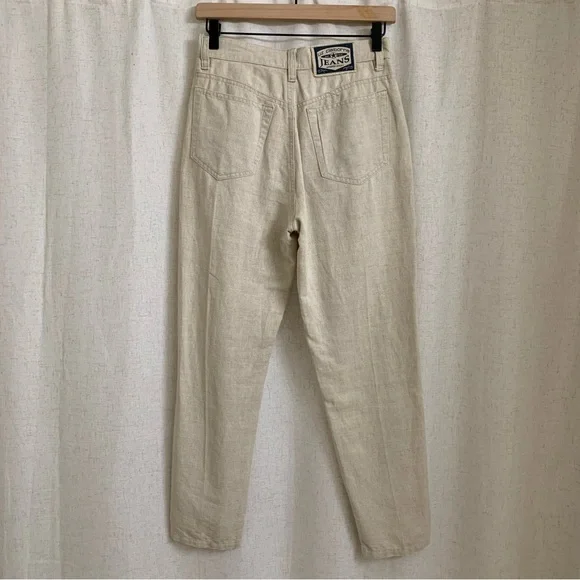 Liz Claiborne Wear Linen Cotton Straight Leg Vintage High Rise Trousers - Picture 2 of 6